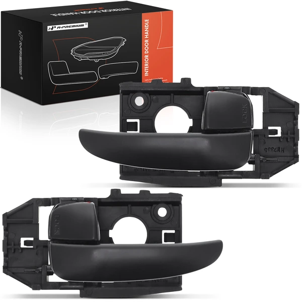 2 Pcs Front Black Interior Door Handle for Hyundai Elantra