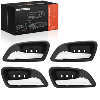 4 Pcs Front & Rear Chrome & Brown Interior Door Handle