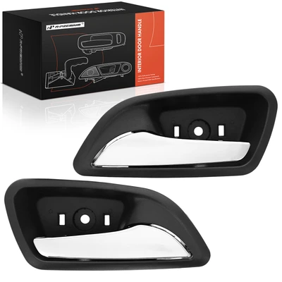 2 Pcs Front & Rear Chrome & Brown Interior Door Handle