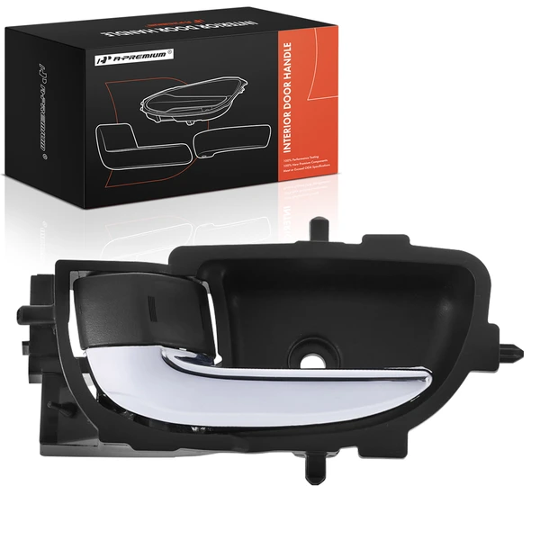 Front Driver or Rear Driver Chrome Lever & Black Housing Interior Door Handle for Toyota