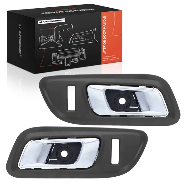 2 Pcs Front Chrome & Black Interior Door Handle for Ford Taurus 2010-2012