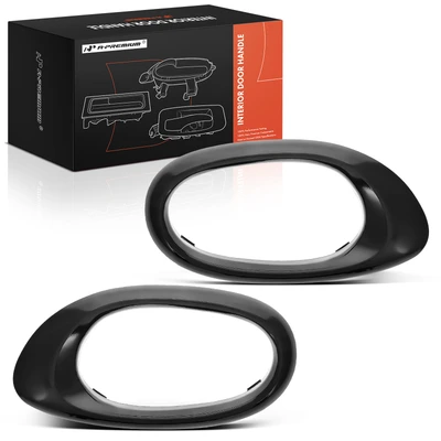 2 Pcs Front & Rear Wood Interior Handle Bezel