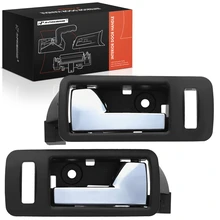 2 Pcs Front Driver & Passenger Black & Chrome Interior Door Handle for 2006-2014 Ford Mustang