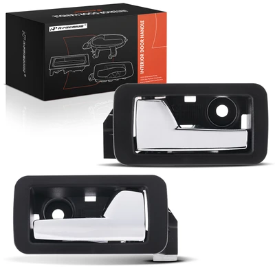 2 Pcs Rear Black & Chrome Interior Door Handle