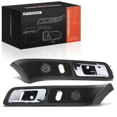 2 Pcs Front Black & Chrome Interior Door Handle