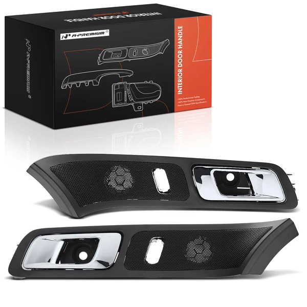 2 Pcs Front Black & Chrome Interior Door Handle for Ford Explorer 2011-2015