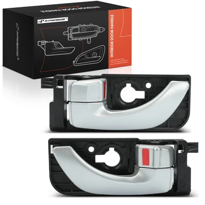 2 Pcs Rear Silver Interior Door Handle