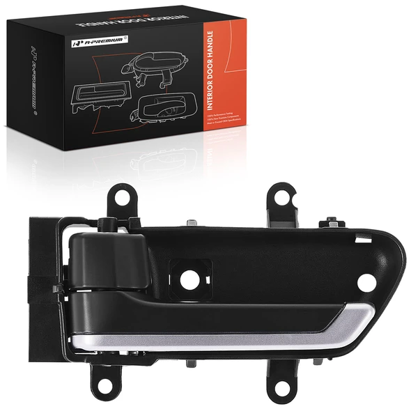 Front Driver or Rear Driver Black with Silver Insert Interior Door Handle for Nissan