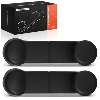 2 Pcs Front Texture Black Window Crank Handle