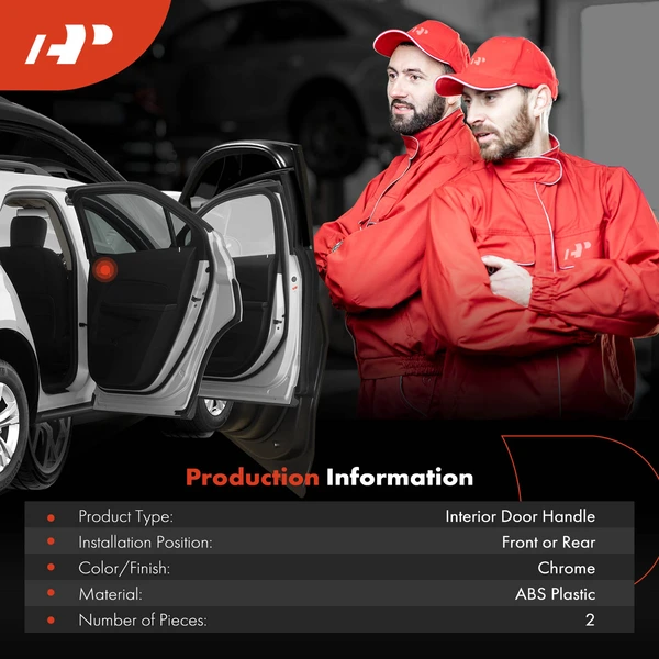 2 Pcs Front & Rear Chrome Interior Door Handle for Chevrolet Spark 2016-2022