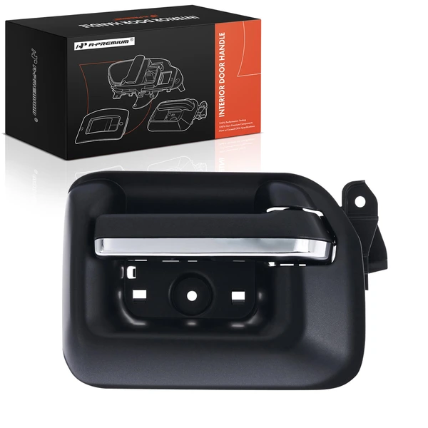 Front Driver Black & Chrome Interior Door Handle for 2019 Chevrolet Silverado 1500 LD