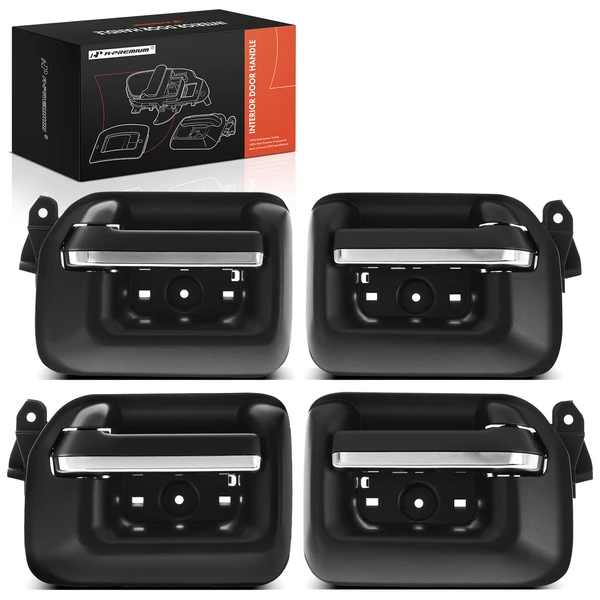 4 Pcs Front & Rear Black & Chrome Interior Door Handle for Chevy Silverado 1500