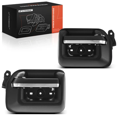 2 Pcs Rear Black & Chrome Interior Door Handle