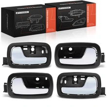 4 Pcs Front & Rear Chrome & Black Interior Door Handle