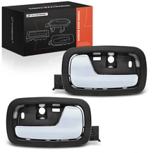 2 Pcs Front Chrome & Black Interior Door Handle