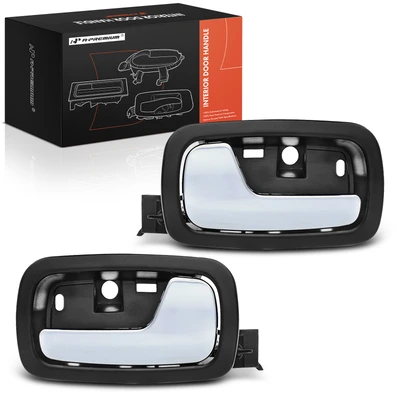 2 Pcs Front Chrome & Black Interior Door Handle