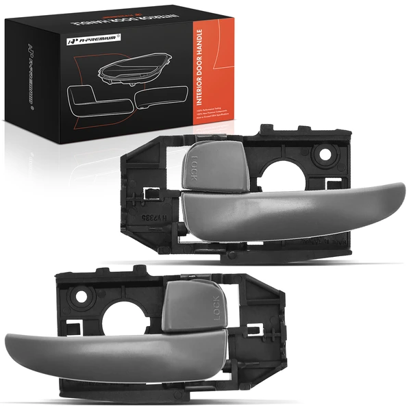 2 Pcs Front Gray Interior Door Handle for Hyundai Elantra