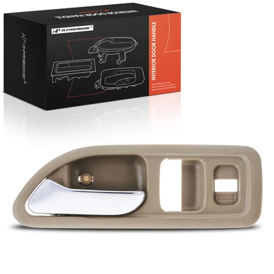Front Driver Chrome & Beige Interior Door Handle