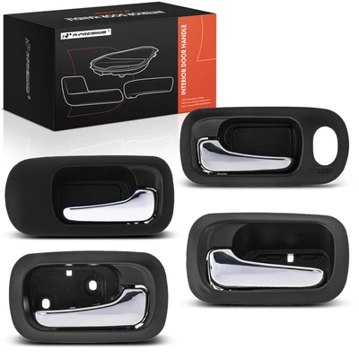 4 Pcs Front & Rear Chrome & Black Interior Door Handle