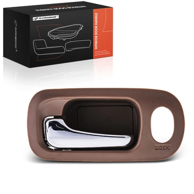 Front Driver Chrome & Brown Interior Door Handle