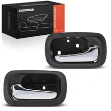 2 Pcs Rear Chrome & Black Interior Door Handle