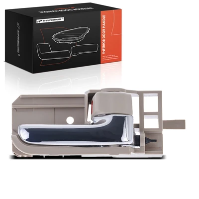 Front Passenger or Rear Passenger Chrome & Beige Interior Door Handle