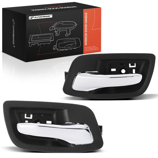 2 Pcs Rear Chrome & Black Interior Door Handle for Dodge Charger