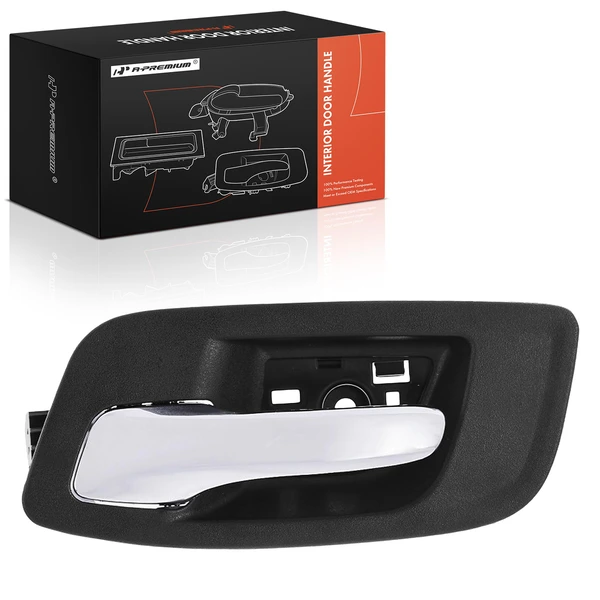 Front Driver Chrome & Black Interior Door Handle without Hole for Dodge Charger