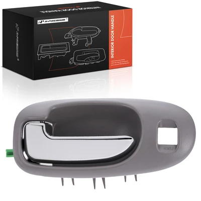 Front Driver Light Gray & Chrome Interior Door Handle