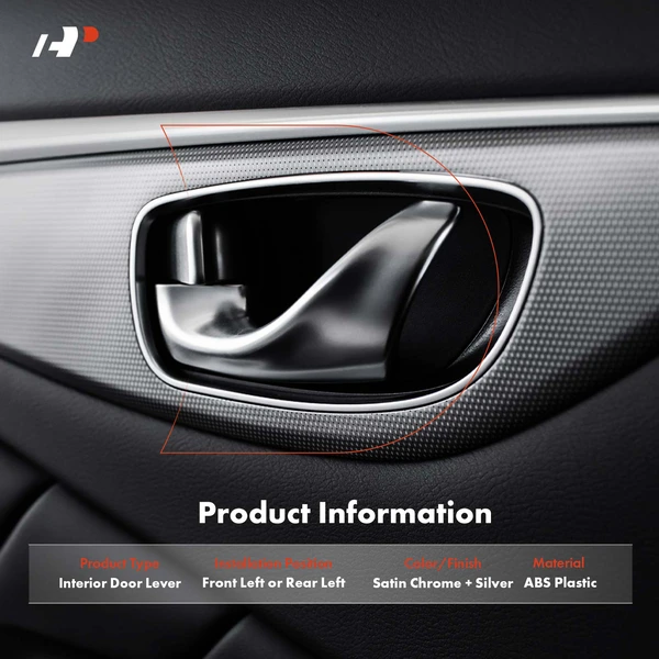 Front Driver or Rear Driver Satin Chrome (Silver) Interior Door Handle for Jeep