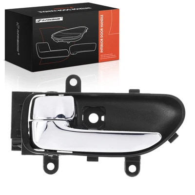 Front Driver or Rear Driver Chrome & Black Interior Door Handle