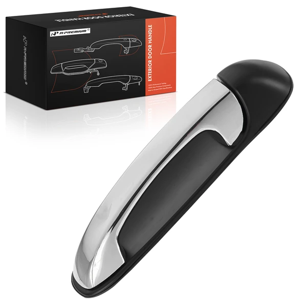 Rear Driver Chrome & Black Exterior Door Handle for Chrysler Aspen 2007-2009 5.7L 4.7L