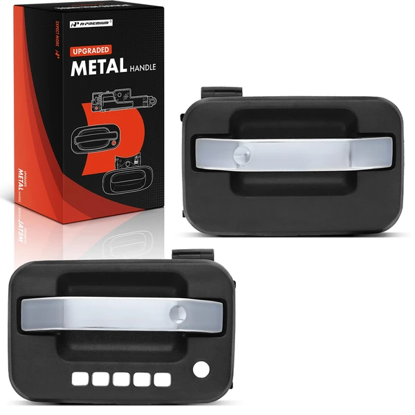 2 Pcs Upgraded Metal Front Exterior Door Handle with Chrome Lever for Ford F150 2004-2014