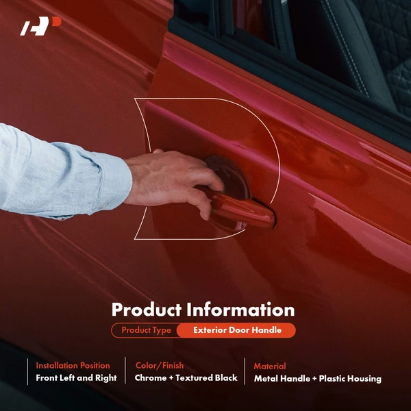 2 Pcs Upgraded Metal Front Exterior Door Handle with Chrome Lever for Ford F150 2004-2014