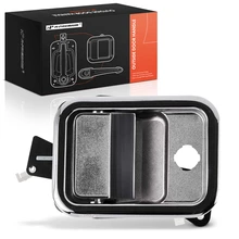 Front Driver Chrome & Black Exterior Door Handle with Keyhole for 2003-2011 Freightliner Columbia