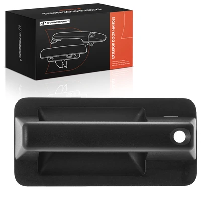 Front Passenger Black Exterior Door Handle with Keyhole