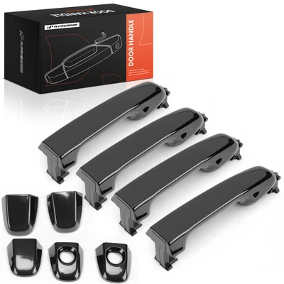 4 Pcs Front & Rear Exterior Door Handle with Keyhole & Cap