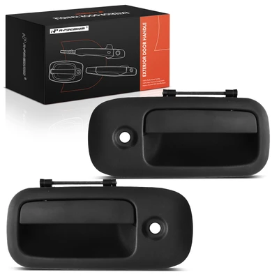 2 Pcs Front & Rear Black Exterior Door Handle