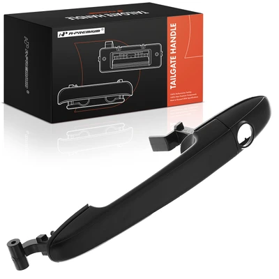 Rear Driver or Passenger Black Exterior Door Handle with Keyhole