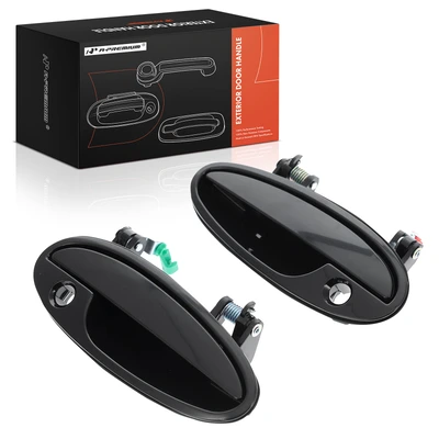 2 Pcs Front Black Exterior Door Handle