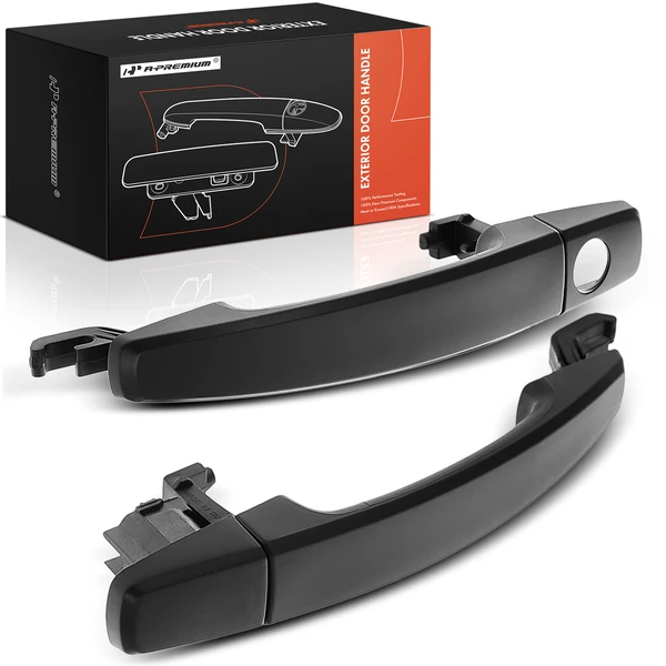 2 Pcs Front Driver & Passenger Black Exterior Door Handle for 2010 Buick Allure