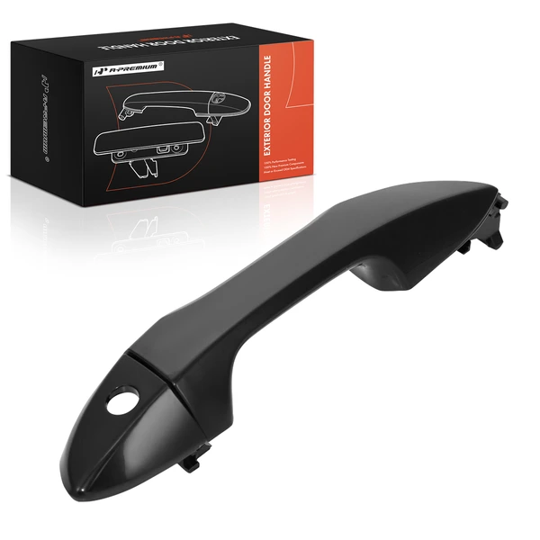 Front Driver Smooth Black Exterior Door Handle with Keyhole for Toyota Corolla 14-19