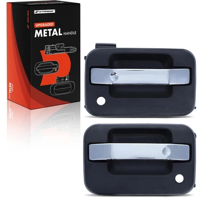 2 Pcs Upgraded Metal Front Exterior Door Handle with Chrome Lever