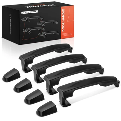 4 Pcs Front & Rear Black Exterior Door Handle
