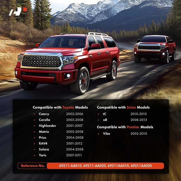 4 Pcs Front & Rear Black Exterior Door Handle for Toyota RAV4 Matrix Scion Pontiac