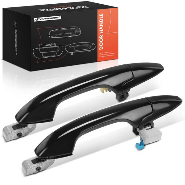 2 Pcs Rear Smooth Black Exterior Door Handle for Honda CR-V 07-11 L4 2.4L