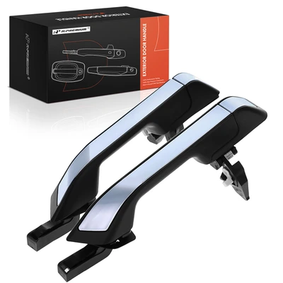 2 Pcs Rear Black & Chrome Exterior Door Handle