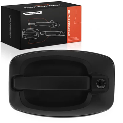 Front Driver Black Exterior Door Handle with key hole
