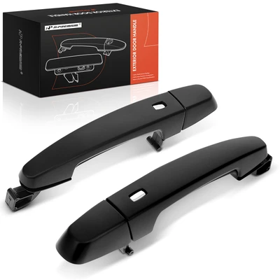 2 Pcs Front Black Exterior Door Handles