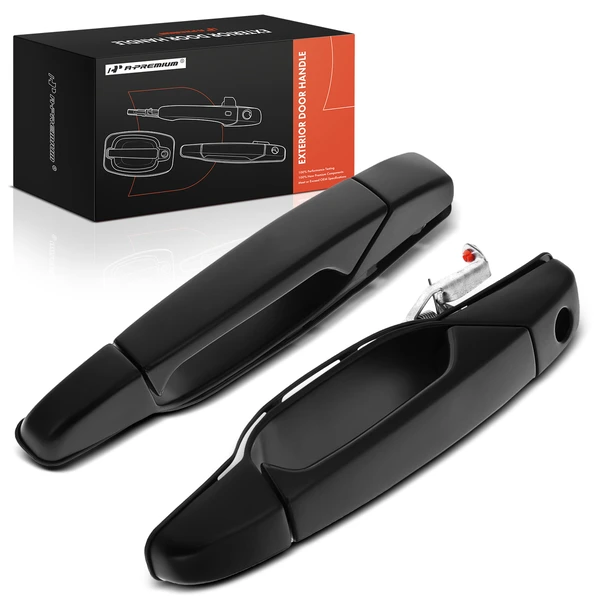 2 Pcs Front Black Exterior Door Handle for 2007-2014 GMC Yukon